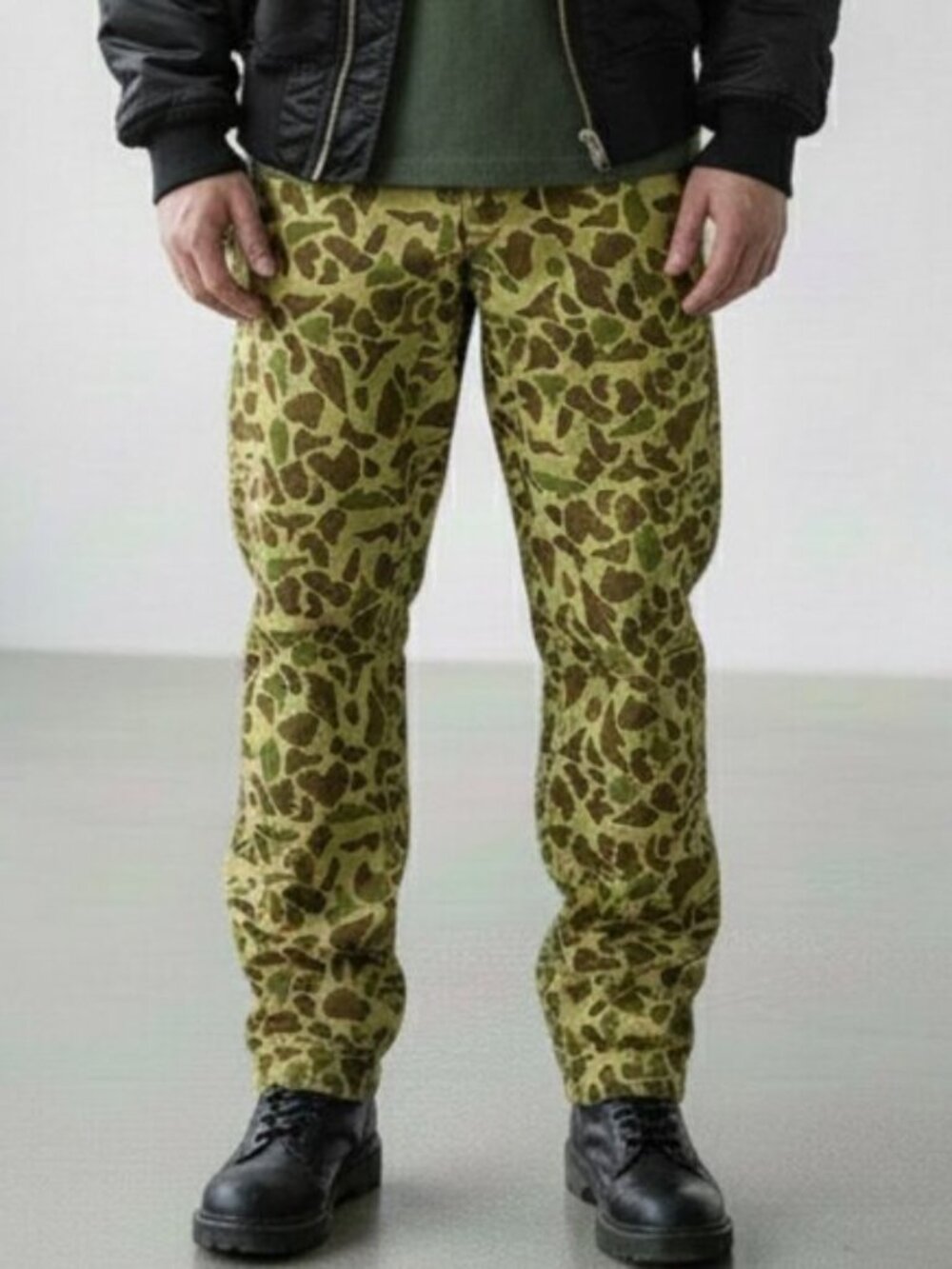 VTG 80's Camouflage Military Army Frogskin Duck Hunter Skater Pants XL 38x27